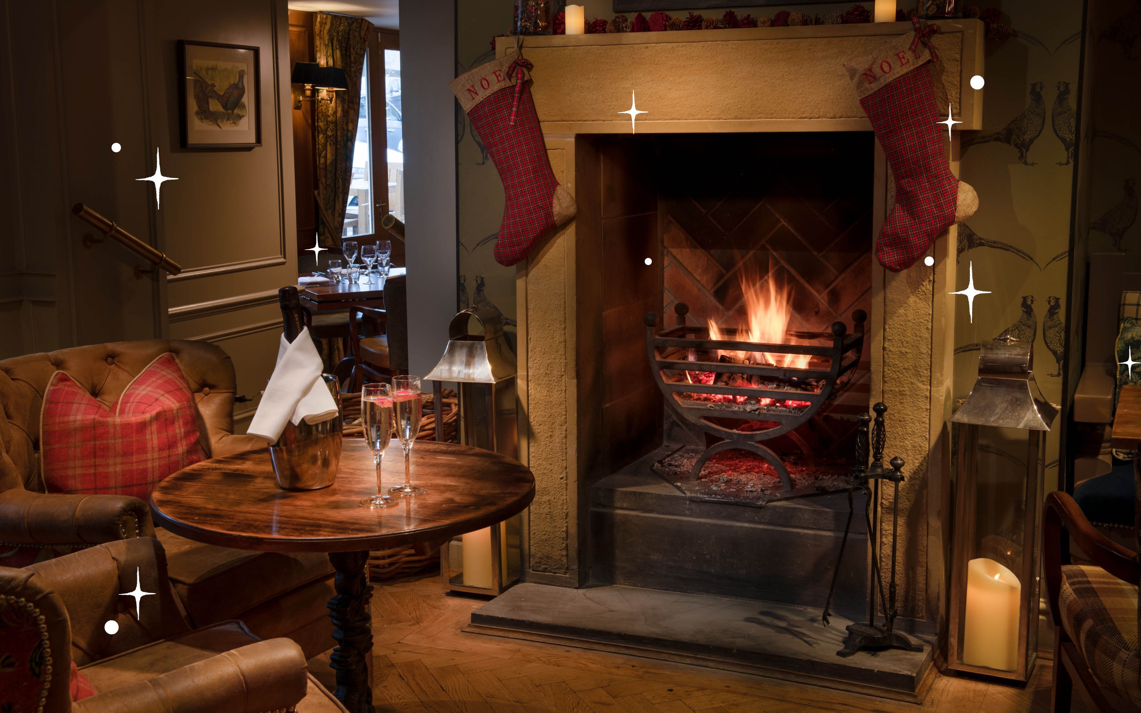 festive fireplace